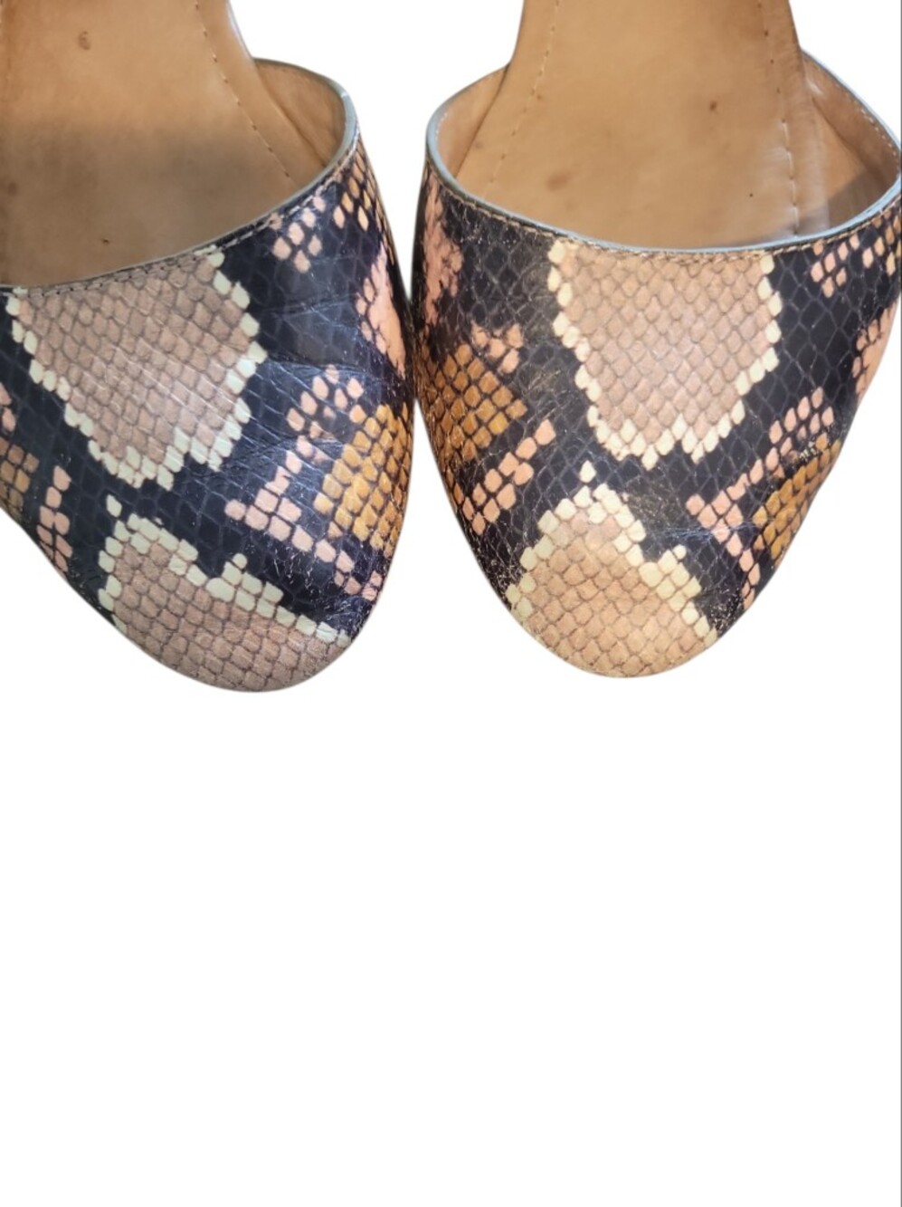 Madewell The Alina Leather D'Orsay Snake-Print Mary Jane Flats in Tan and Black - Picture 6 of 9